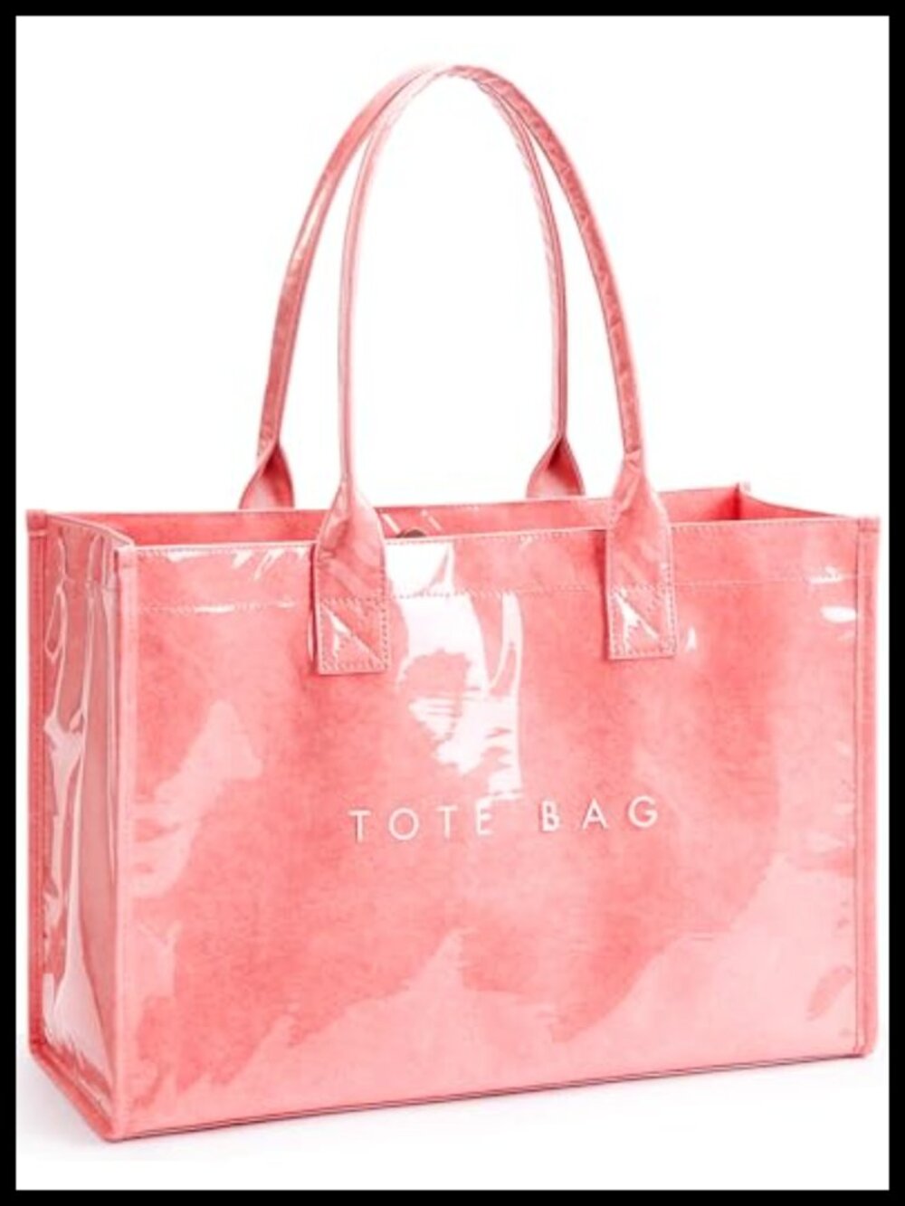PVC Tote Bag Women Kraft Paper Work Handbags Purses Top Handle